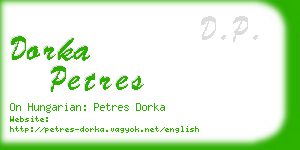 dorka petres business card